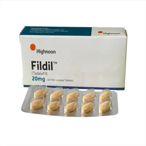 Fildil 20mg tablets pack by Highnoon Pharma for erectile dysfunction and male sexual health