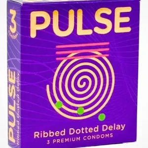 Pulse Ribbed Dotted Delay Condoms 3 Pcs – Extra pleasure and timing control