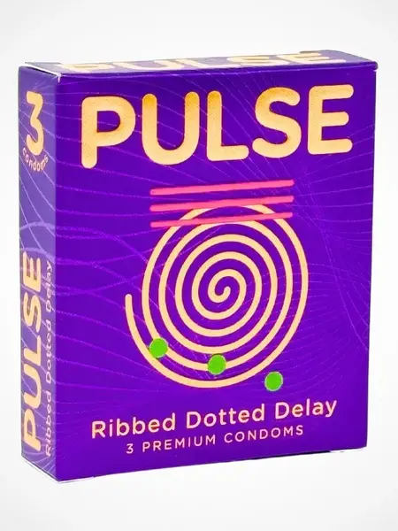 Pulse Ribbed Dotted Delay Condoms 3 Pcs