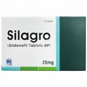 Silagro 25mg tablets pack of 4 by Nabiqasim Industries for mild erectile dysfunction treatment