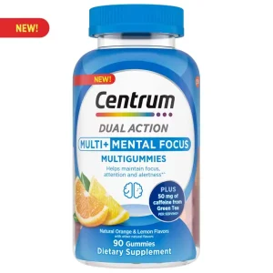 Centrum MultiGummies Multi + Mental Focus bottle – multivitamin gummies with brain support