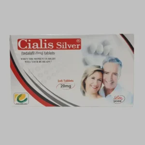 Cialis Silver Tablets 20mg pack by Eli Lilly for erectile dysfunction treatment