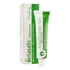 Betasalic Ointment 15g tube – topical treatment for skin inflammation, scaling, and itching with anti-inflammatory and keratolytic action.