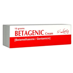 Betagenic Cream 15g tube – topical treatment for skin inflammation and infections with anti-inflammatory and antibacterial effects