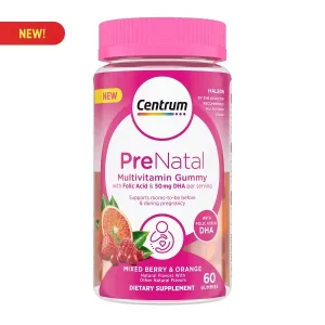 Centrum PreNatal MultiGummies with Folic Acid & DHA (60 Count)