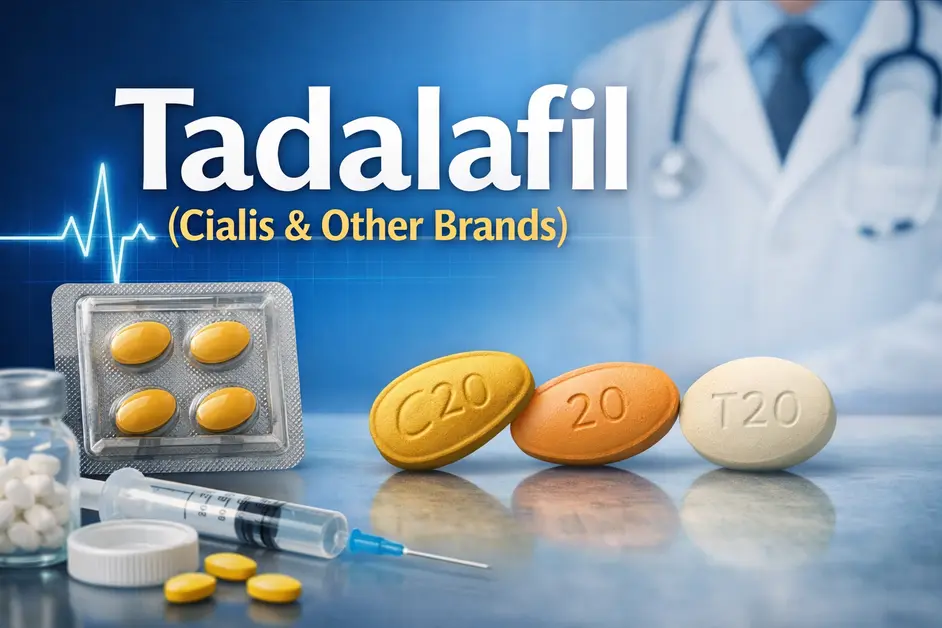 Tadalafil tablets used for erectile dysfunction treatment in Pakistan, including Cialis and other tadalafil brands