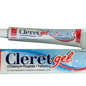 Cleret Gel 20g by Tabros Pharma — Clindamycin Phosphate and Tretinoin Gel for Severe to Moderate Acne Treatment — For External Use Only.