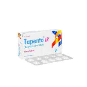 Tapento IR 75mg Tapentadol HCl Immediate Release Tablets box of 10, white and multicolor packaging with blister strip, centrally acting opioid analgesic for moderate to severe pain