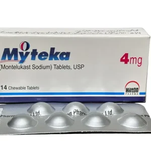 Myteka 4mg Montelukast Sodium Chewable Tablets by Hilton Pharma — 14 tablets pack with blister strip for asthma and allergy treatment