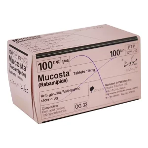 Mucosta Rebamipide Tablets 100mg by Otsuka Pakistan – 100 tablets anti-gastritis and anti-gastric ulcer drug