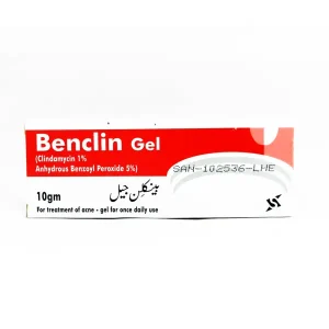 Benclin Gel 10g — Clindamycin 1% and Anhydrous Benzoyl Peroxide 5% once daily acne treatment gel for effective acne control