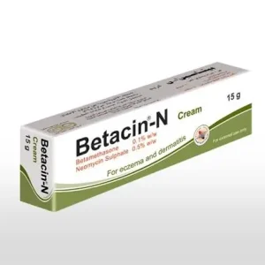 Betacin-N Cream 15g — Betamethasone 0.1% and Neomycin Sulphate 0.5% topical cream for eczema and dermatitis treatment