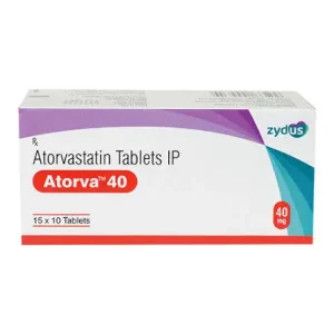 Atorva 40mg Atorvastatin Tablets IP box by Zydus, pack of 150 tablets