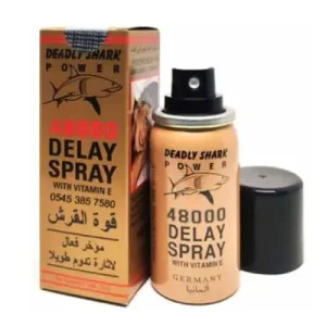 Deadly Shark Power 48000 Delay Spray with Vitamin E 40ml — Made in Germany long duration male performance spray for external use only