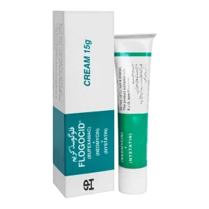 Flogocid Cream 15g — Bufexamac, Neomycin and Nystatin combination topical cream for skin infections and inflammation treatment
