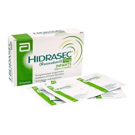Hidrasec Racecadotril 10mg Infants Sachets 16 sachets by Abbott — granules for oral suspension for acute diarrhoea treatment in infants above 3 months