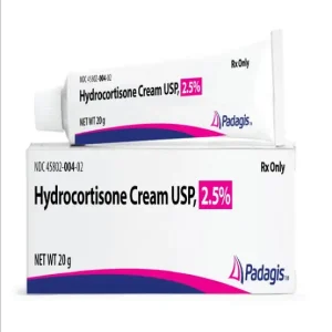 Hydrocortisone Cream USP 2.5% 20g by Padagis — Rx only prescription topical corticosteroid cream for skin inflammation eczema and dermatitis