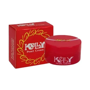 Kelly Pearl Cream red jar and box, decorative skin cream packaging