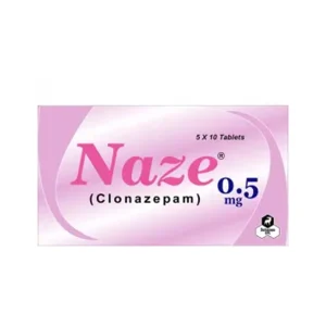 Naze 0.5mg Clonazepam tablets pack, 5x10 tablets, Sehatnama.pk Pakistan