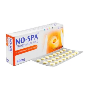 No-Spa 40mg Drotaverine tablets 24 count by Sanofi for muscle spasm relief