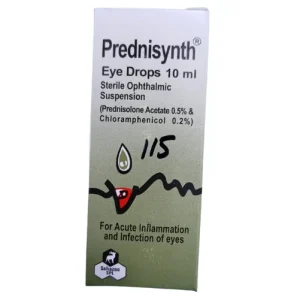 Prednisynth Eye Drops 10ml by Schazoo — Prednisolone Acetate 0.5% and Chloramphenicol 0.2% sterile ophthalmic suspension for acute eye inflammation and infection