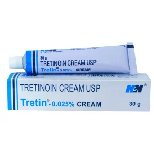 Tretin 0.025% Tretinoin Cream USP 30g by H&H — topical retinoid cream for acne, anti-aging and skin renewal treatment